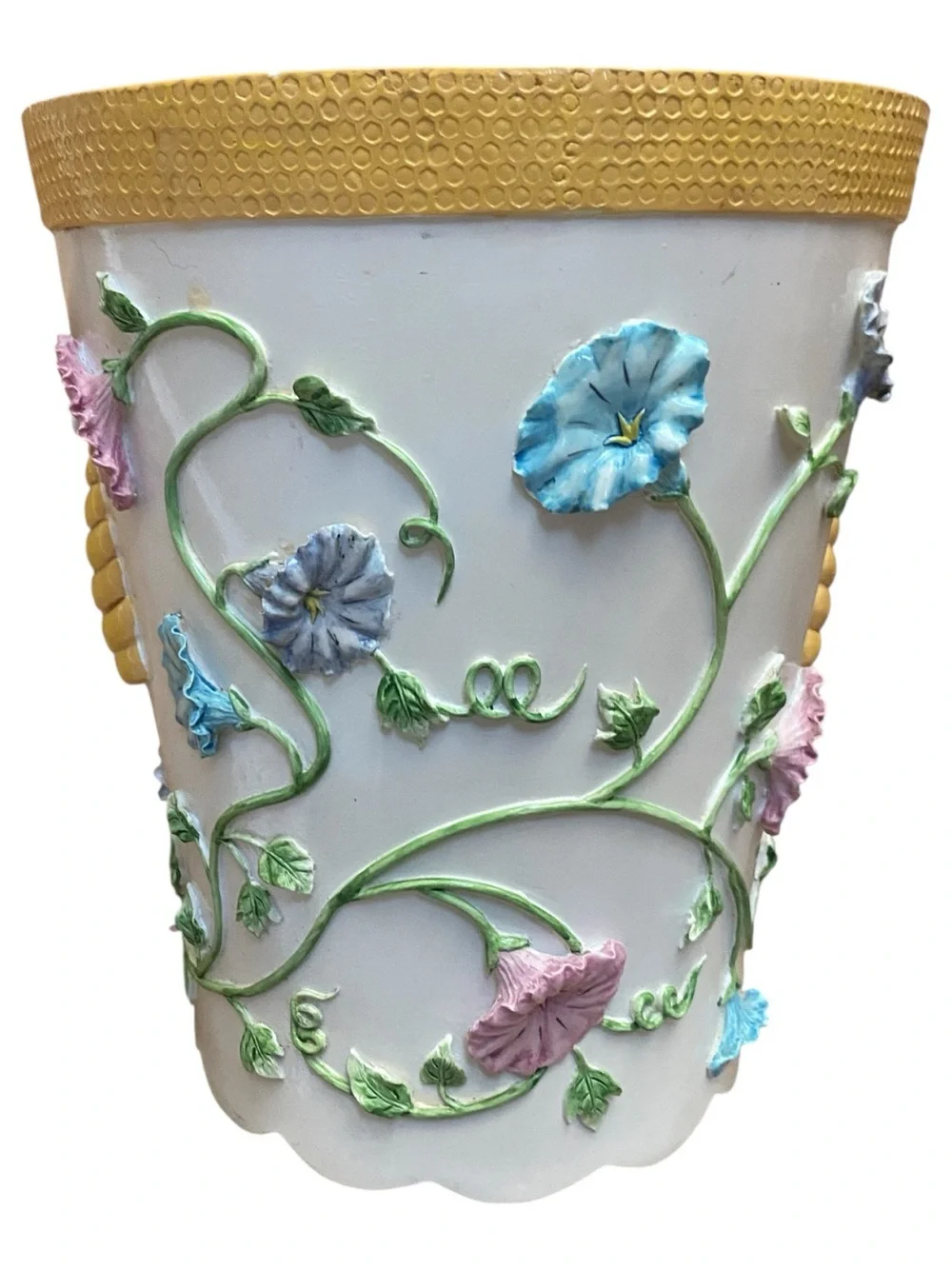 Vintage 3D Floral Bumble Bee Country Style Unique Wastebasket Trashcan Cottage